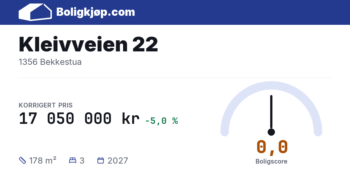 Kleivveien 22, 1356 Bekkestua - boligscore og totalpris fra Boligkjøp.com