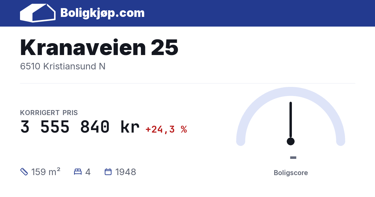 Kranaveien 25, 6510 Kristiansund N - boligscore og totalpris fra Boligkjøp.com